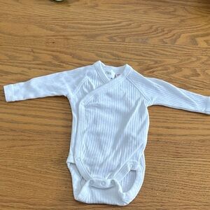 Zara White Ribbed Baby Bodysuit